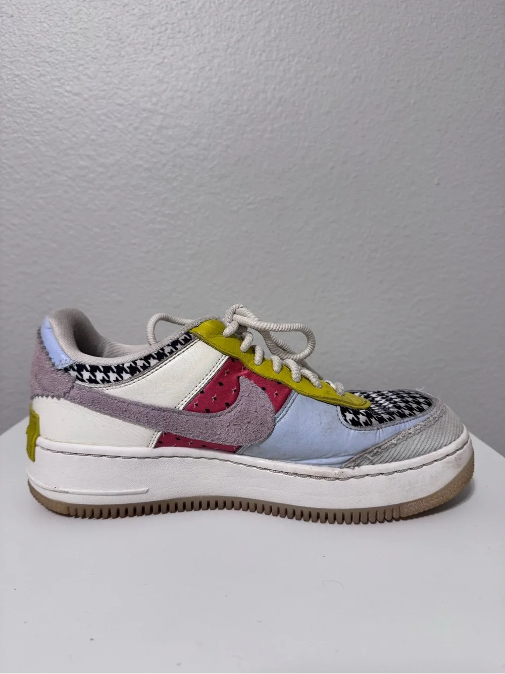 Nike Multicolor Patchwork Sneakers - White, Yellow, Pink, Gray, Black